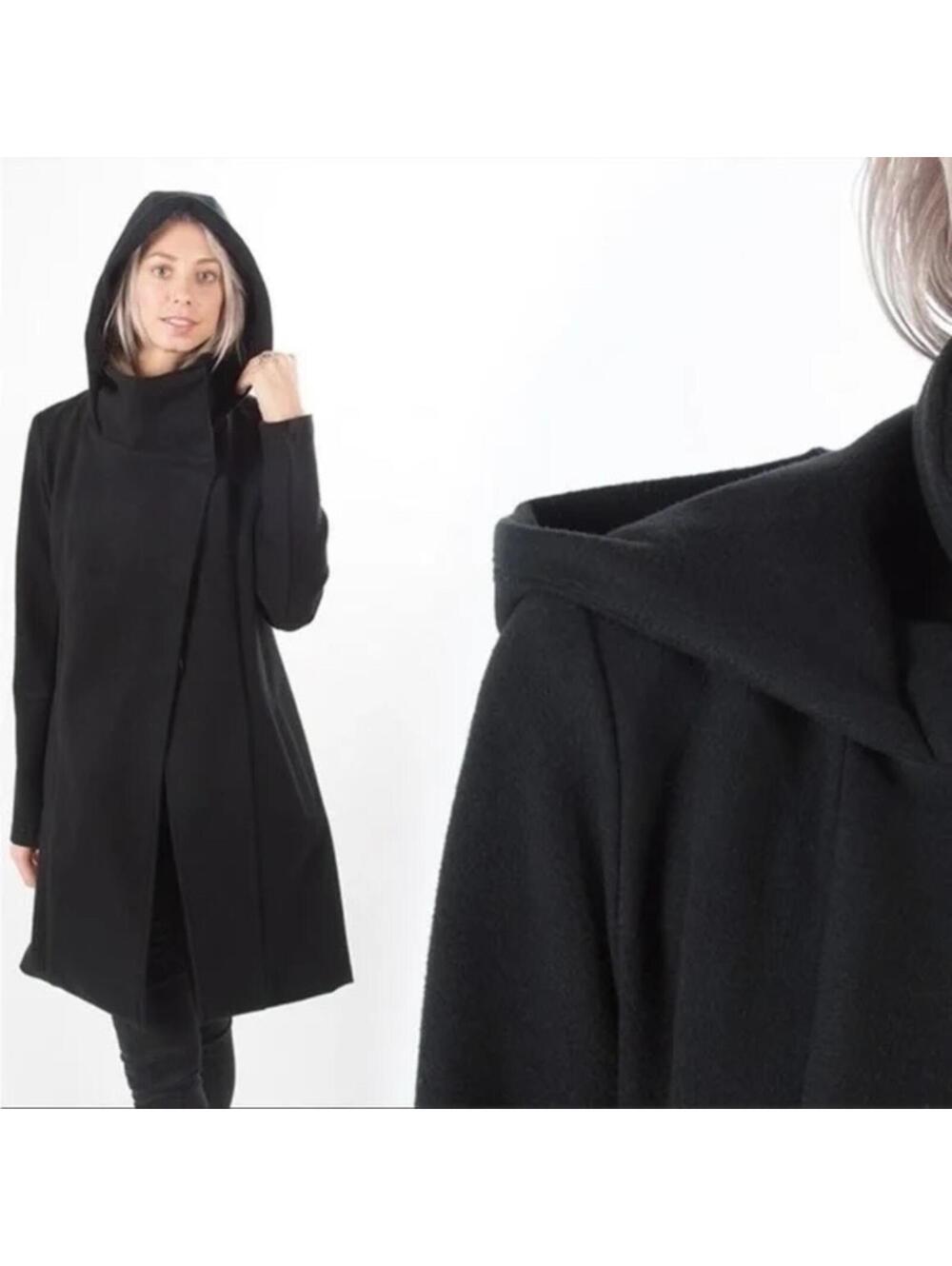 Betabrand Melissa Fleis "All Day" Swing Coat – Black, Size Medium